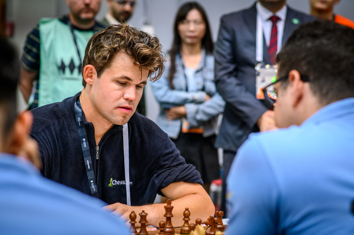 Carlsen tại Olympiad cờ vua 2024. Ảnh: FIDE